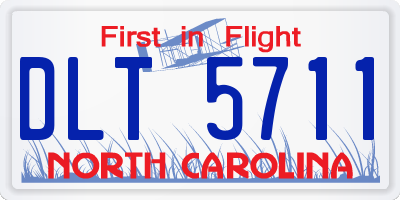 NC license plate DLT5711