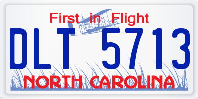 NC license plate DLT5713