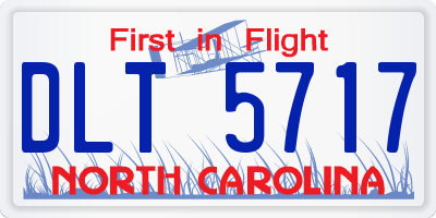 NC license plate DLT5717