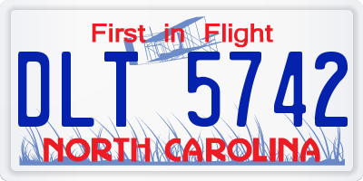 NC license plate DLT5742