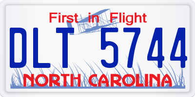 NC license plate DLT5744
