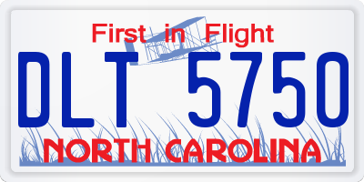 NC license plate DLT5750