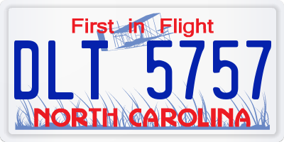 NC license plate DLT5757