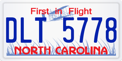 NC license plate DLT5778