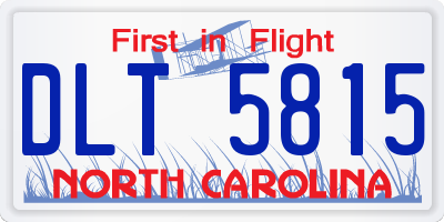 NC license plate DLT5815