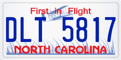 NC license plate DLT5817