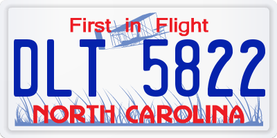 NC license plate DLT5822