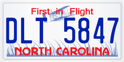 NC license plate DLT5847