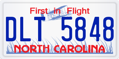 NC license plate DLT5848