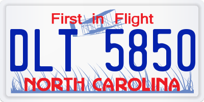 NC license plate DLT5850