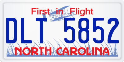 NC license plate DLT5852