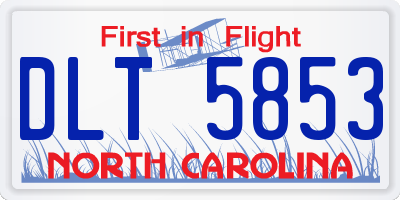 NC license plate DLT5853
