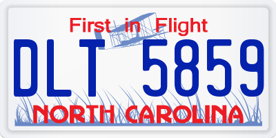 NC license plate DLT5859