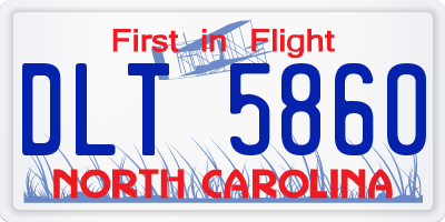 NC license plate DLT5860