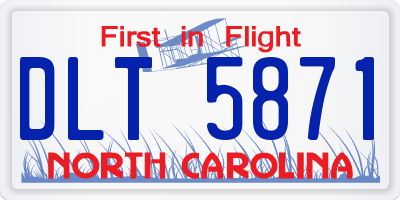 NC license plate DLT5871