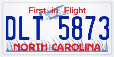 NC license plate DLT5873