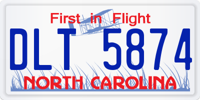 NC license plate DLT5874