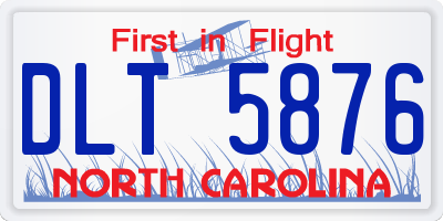 NC license plate DLT5876