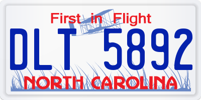 NC license plate DLT5892