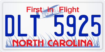 NC license plate DLT5925