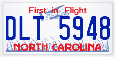 NC license plate DLT5948