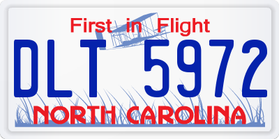 NC license plate DLT5972