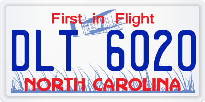 NC license plate DLT6020