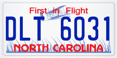 NC license plate DLT6031
