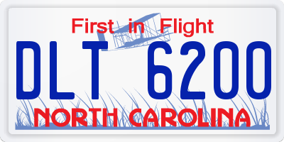 NC license plate DLT6200