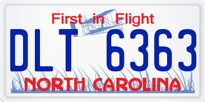 NC license plate DLT6363