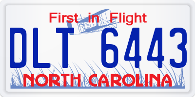 NC license plate DLT6443