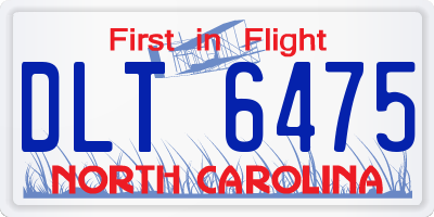 NC license plate DLT6475