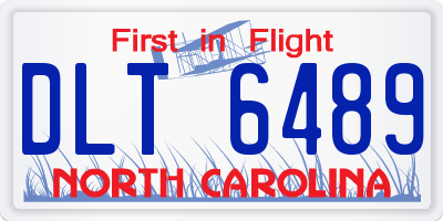 NC license plate DLT6489