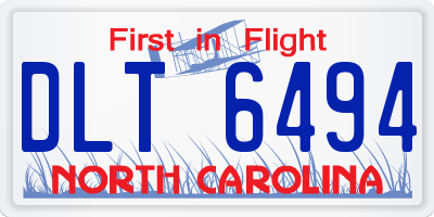 NC license plate DLT6494