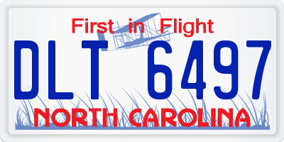 NC license plate DLT6497