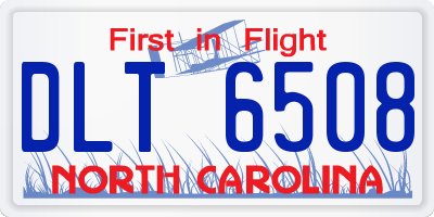 NC license plate DLT6508