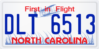 NC license plate DLT6513