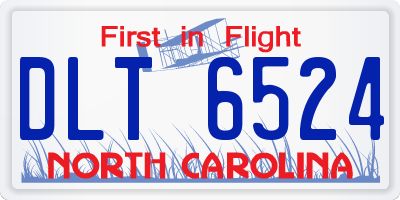 NC license plate DLT6524