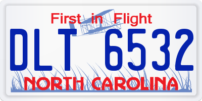 NC license plate DLT6532