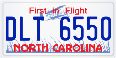 NC license plate DLT6550