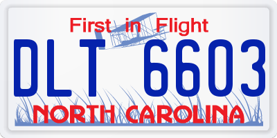 NC license plate DLT6603