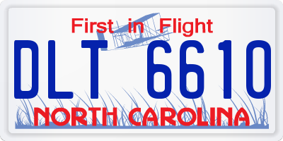 NC license plate DLT6610