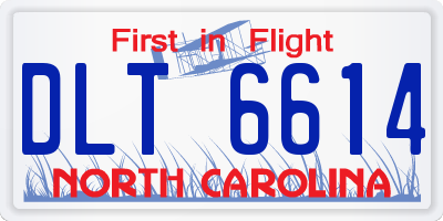 NC license plate DLT6614