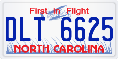 NC license plate DLT6625