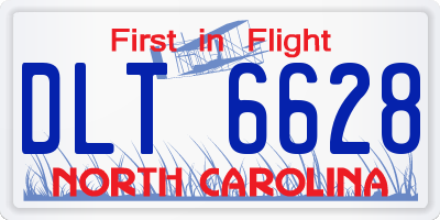 NC license plate DLT6628