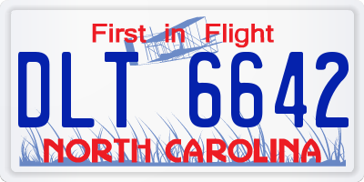 NC license plate DLT6642