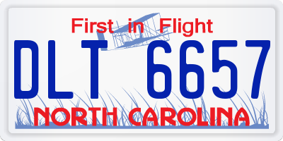 NC license plate DLT6657