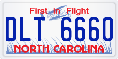 NC license plate DLT6660