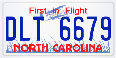 NC license plate DLT6679