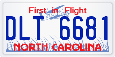 NC license plate DLT6681